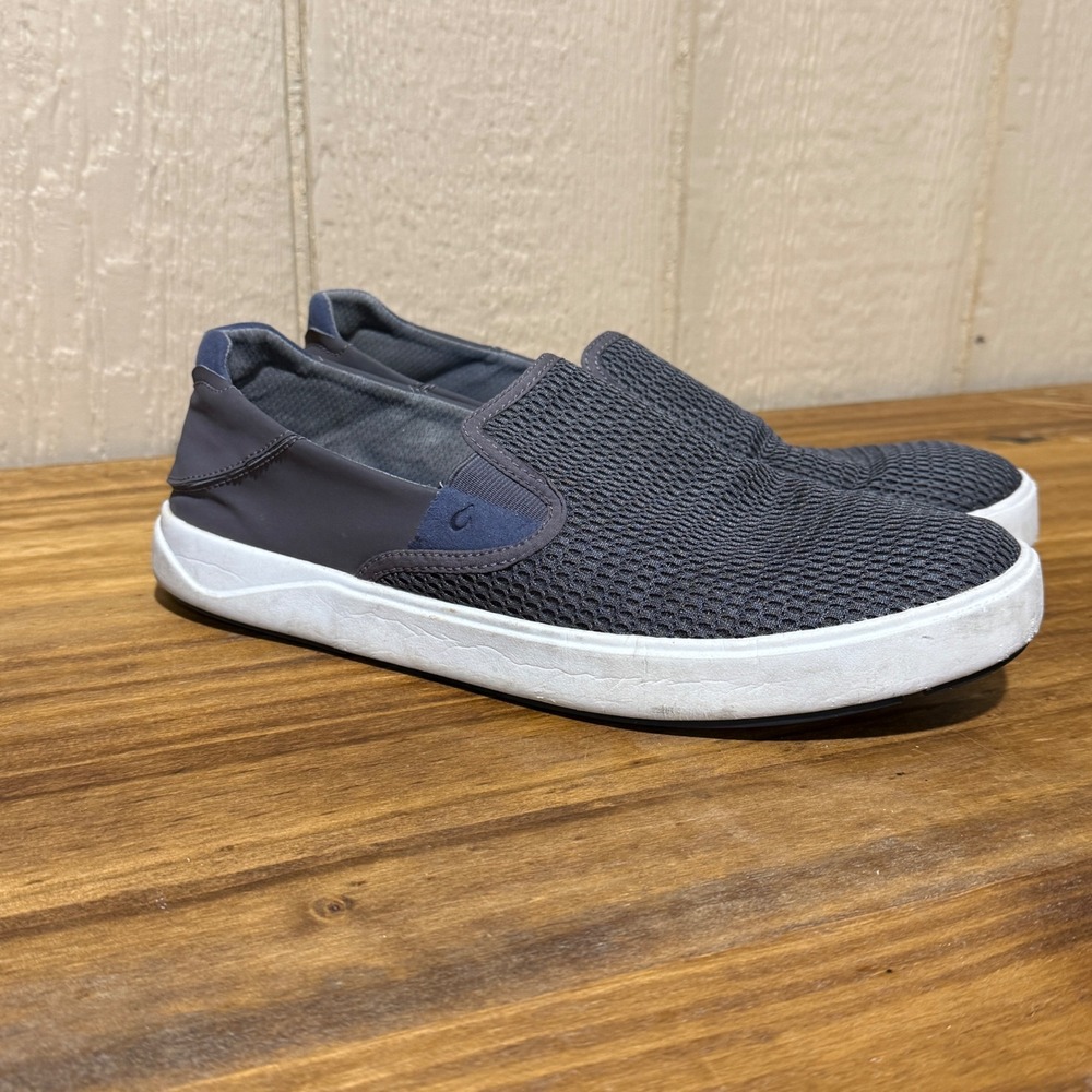 OluKai Navy Slip-On Mesh Loafers